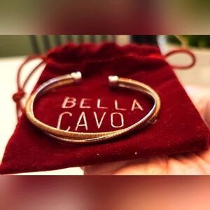 Bella Cavo Rose Gold Finish Sterling Silver & Rhodium Finish Omega Twist  BNIB